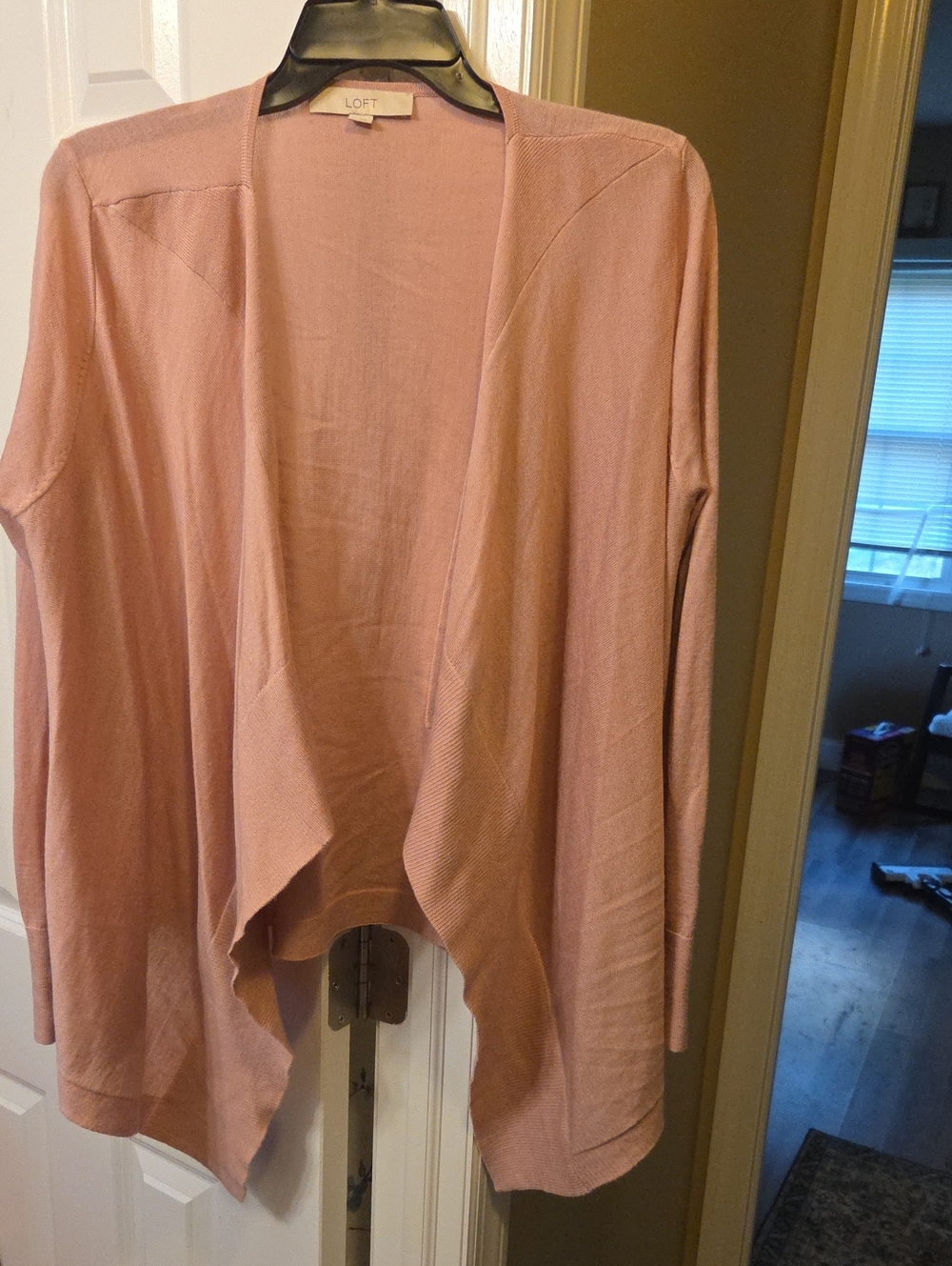 LOFT Blush Pink Draped Open Cardigan